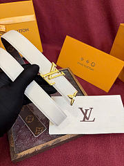 Kitlife Louis Vuitton Pretty 30mm Reversible Belt White - 2