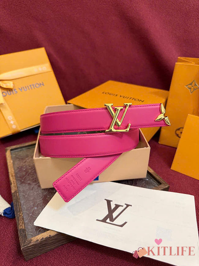 Kitlife Louis Vuitton Pretty 30mm Reversible Belt Pink - 1