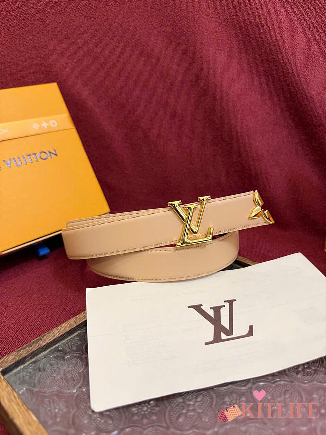 Kitlife Louis Vuitton Pretty 30mm Reversible Belt Beige - 1