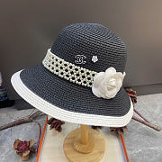 Kitlife Chanel Floral Pearl Bucket Hat Black  - 1