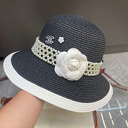 Kitlife Chanel Floral Pearl Bucket Hat Black  - 2