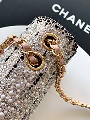 Kitlife Chanel Gemstones, Artificial Pearls & Gold-plated Metal Bag Black, Pink, Pearl White & Gold 20cm - 5