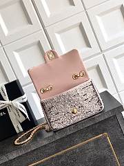 Kitlife Chanel Gemstones, Artificial Pearls & Gold-plated Metal Bag Black, Pink, Pearl White & Gold 20cm - 4