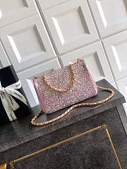 Kitlife Chanel Gemstones, Artificial Pearls & Gold-plated Metal Bag Pink, Pearl White & Gold 20cm - 4