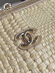 Kitlife Chanel 26P Bowling Bag Beige Braided Raffia & Gold-Tone Metal AS4474 11.5x18.5x11cm - 6