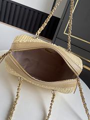Kitlife Chanel 26P Bowling Bag Beige Braided Raffia & Gold-Tone Metal AS4474 11.5x18.5x11cm - 2