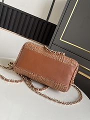 Kitlife Chanel 26P Bowling Bag Dark Brown Braided Raffia & Gold-Tone Metal AS4474 11.5x18.5x11cm  - 5