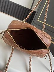 Kitlife Chanel 26P Bowling Bag Dark Brown Braided Raffia & Gold-Tone Metal AS4474 11.5x18.5x11cm  - 2