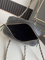 Kitlife Chanel 26P Bowling Bag Black Braided Raffia & Gold-Tone Metal AS4474 11.5x18.5x11cm  - 4