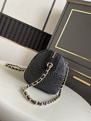 Kitlife Chanel 26P Bowling Bag Black Braided Raffia & Gold-Tone Metal AS4474 11.5x18.5x11cm  - 5