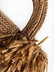 Kitlife Chanel Kelly Raffia Fringe, Wool & Gold-tone Metal Bag Dark Beige AS4416 13x19x7cm - 2