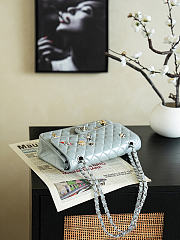 Kitlife Chanel Classic Flap Bag Light Blue Sheepskin, Glass Enamel, Gemstones, Silver &  Gold-colored metals 15.5x25.5x6.5cm - 2
