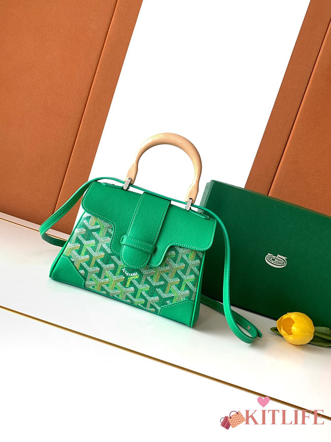 Kitlife Goyard Mini Saigon Bag Green 20x15x7.5cm - 1