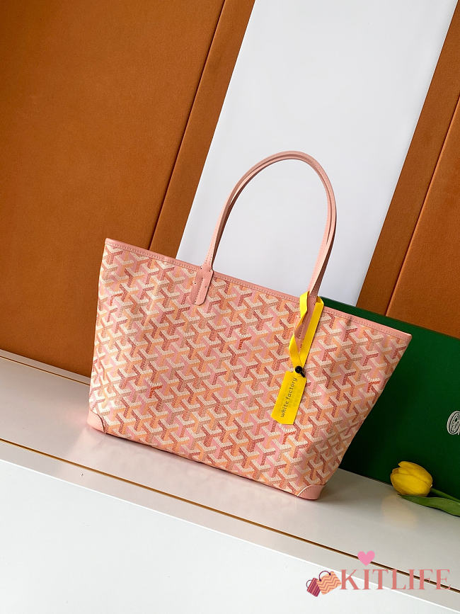 Kitlife Goyard Artois Medium Zipper Tote Bag Pink 30x17x50cm - 1