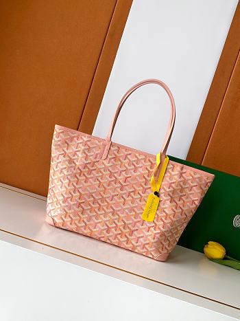 Kitlife Goyard Artois Medium Zipper Tote Bag Pink 30x17x50cm