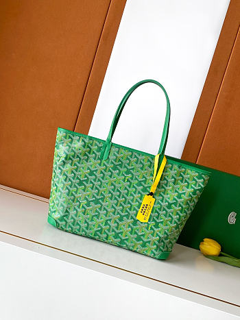 Kitlife Goyard Artois Medium Zipper Tote Bag Green 30x17x50cm