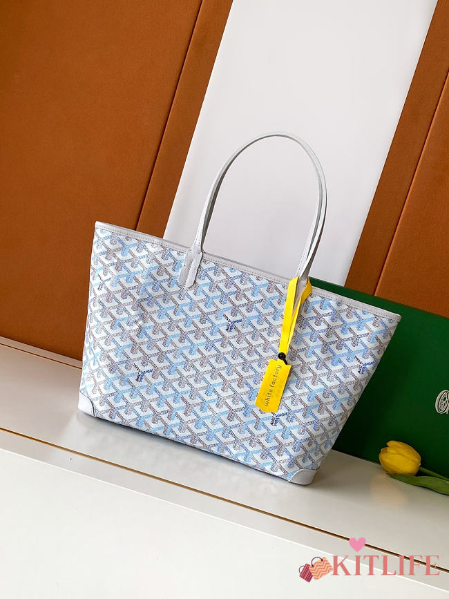 Kitlife Goyard Artois Medium Zipper Tote Bag White 30x17x50cm - 1