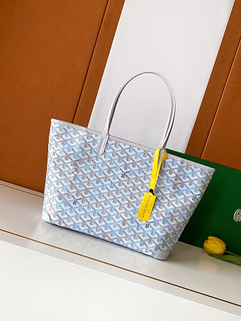 Kitlife Goyard Artois Medium Zipper Tote Bag White 30x17x50cm