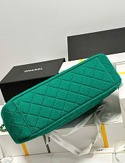 Kitlife Chanel Extra Large Classic Flap Bag Green Fabric 40x26x12cm - 5
