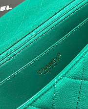 Kitlife Chanel Extra Large Classic Flap Bag Green Fabric 40x26x12cm - 3