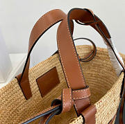 Kitlife Celine Teen Supple Panier Bag In Raffia And Tan Calfskin 115802 21.5x22x13cm - 6