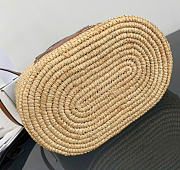 Kitlife Celine Teen Supple Panier Bag In Raffia And Tan Calfskin 115802 21.5x22x13cm - 3