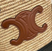 Kitlife Celine Teen Supple Panier Bag In Raffia And Tan Calfskin 115802 21.5x22x13cm - 2