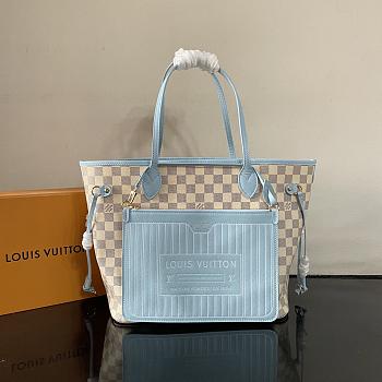 Kitlife Louis Vuitton Neverfull Inside Out MM Bag Damier Azur N40946 47x28x14cm