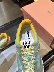 Kitlife Miu Miu Women's Green Gymnasium Low-Top Technical Fabric And Suede Sneakers - 6