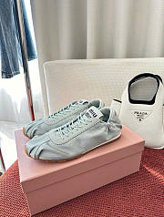 Kitlife Miu Miu Plume Satin Sneakers Light Blue - 4