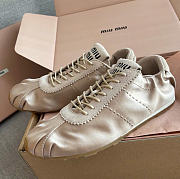 Kitlife Miu Miu Plume Satin Sneakers Beige - 2