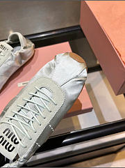 Kitlife Miu Miu Plume Satin Sneakers Silver - 5