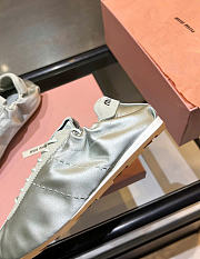 Kitlife Miu Miu Plume Satin Sneakers Silver - 3