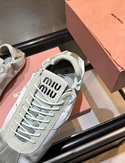 Kitlife Miu Miu Plume Satin Sneakers Silver - 2