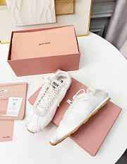 Kitlife Miu Miu Plume Satin Sneakers White - 5