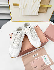 Kitlife Miu Miu Plume Satin Sneakers White - 2
