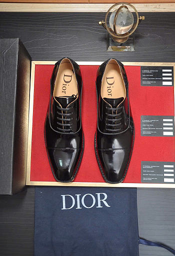 Kitlife Dior Men Oxford Shoes Black Polished Calfskin