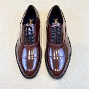 Kitlife Louis Vuitton Men Oxford Shoes Dark Brown Shiny Leather  - 1