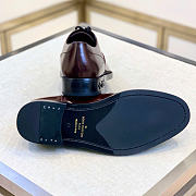Kitlife Louis Vuitton Men Oxford Shoes Dark Brown Shiny Leather  - 5