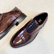 Kitlife Louis Vuitton Men Oxford Shoes Dark Brown Shiny Leather  - 2