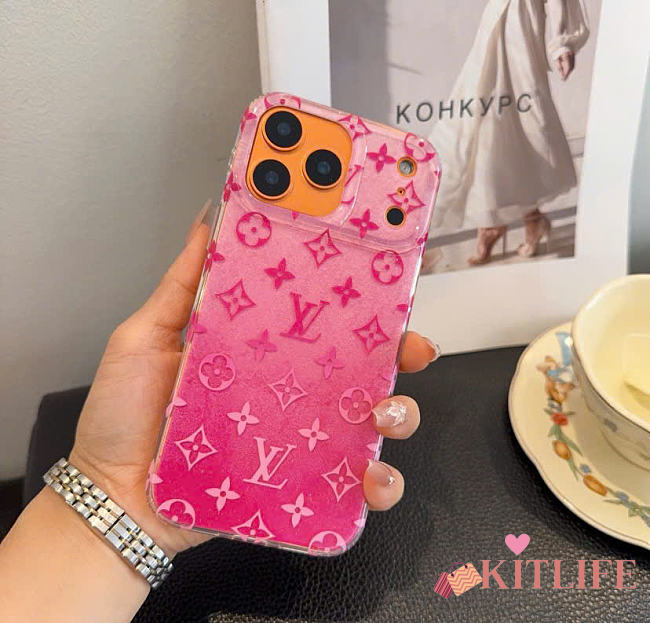 Kitlife Louis Vuitton Glitter Phone Case Pink - 1