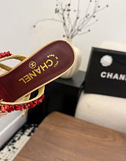 Kitlife Chanel Open-toe Shoes Beige Mesh fabric, Cotton, Sheepskin, High-grade resin & Metal - 3