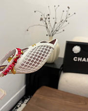 Kitlife Chanel Open-toe Shoes White Mesh fabric, Cotton, Sheepskin, High-grade resin & Metal - 3