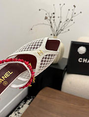 Kitlife Chanel Open-toe Shoes White Mesh fabric, Cotton, Sheepskin, High-grade resin & Metal - 4