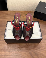Kitlife Chanel Open-toe Shoes Black Mesh fabric, Cotton, Sheepskin, High-grade resin & Metal - 1