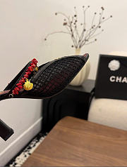 Kitlife Chanel Open-toe Shoes Black Mesh fabric, Cotton, Sheepskin, High-grade resin & Metal - 6