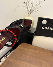 Kitlife Chanel Open-toe Shoes Black Mesh fabric, Cotton, Sheepskin, High-grade resin & Metal - 5