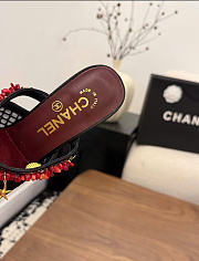 Kitlife Chanel Open-toe Shoes Black Mesh fabric, Cotton, Sheepskin, High-grade resin & Metal - 3