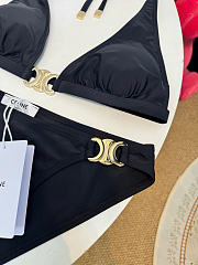 Kitlife Celine Metal Logo Bikini Swimsuit Black - 2
