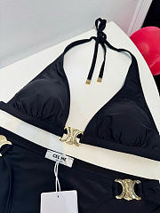 Kitlife Celine Metal Logo Bikini Swimsuit Black - 3